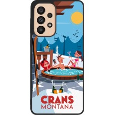 Coque Samsung Galaxy A33 5G - Silicone rigide noir Crans-Montana Mountain Jacuzzi