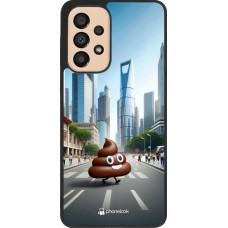 Coque Samsung Galaxy A33 5G - Silicone rigide noir Emoji Caca walk