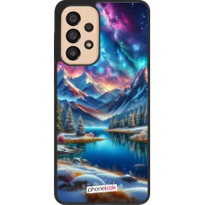 Coque Samsung Galaxy A33 5G - Silicone rigide noir Fantasy Mountain Lake Sky Stars