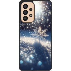 Coque Samsung Galaxy A33 5G - Silicone rigide noir Flocon Solaire Éclat