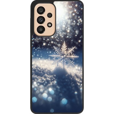 Coque Samsung Galaxy A33 5G - Silicone rigide noir Flocon Solaire Éclat