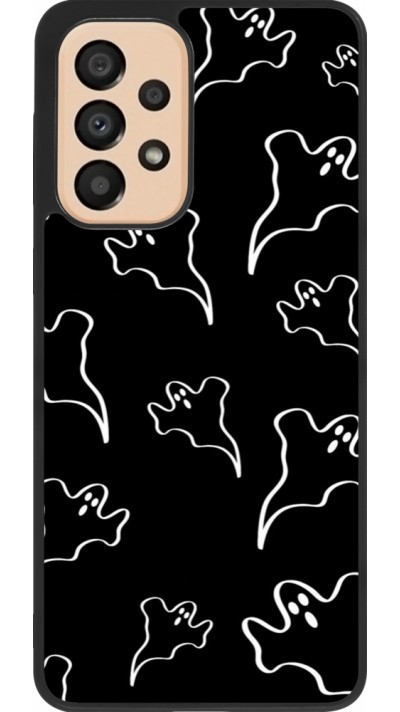 Coque Samsung Galaxy A33 5G - Silicone rigide noir Halloween 2024 black and white ghosts