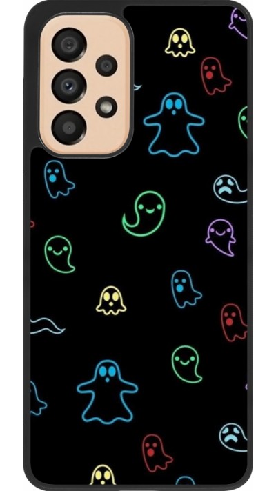 Coque Samsung Galaxy A33 5G - Silicone rigide noir Halloween 2024 colorful ghosts