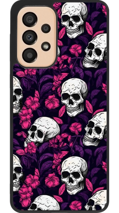 Coque Samsung Galaxy A33 5G - Silicone rigide noir Halloween 2024 romantic skulls