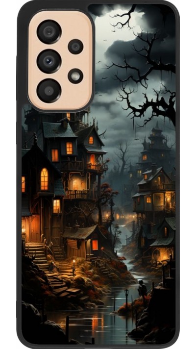 Coque Samsung Galaxy A33 5G - Silicone rigide noir Halloween 2024 scary town