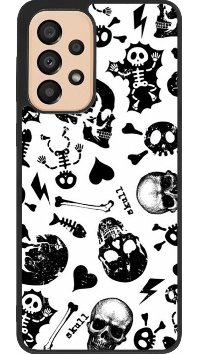 Coque Samsung Galaxy A33 5G - Silicone rigide noir Halloween 2024 skeleton mix