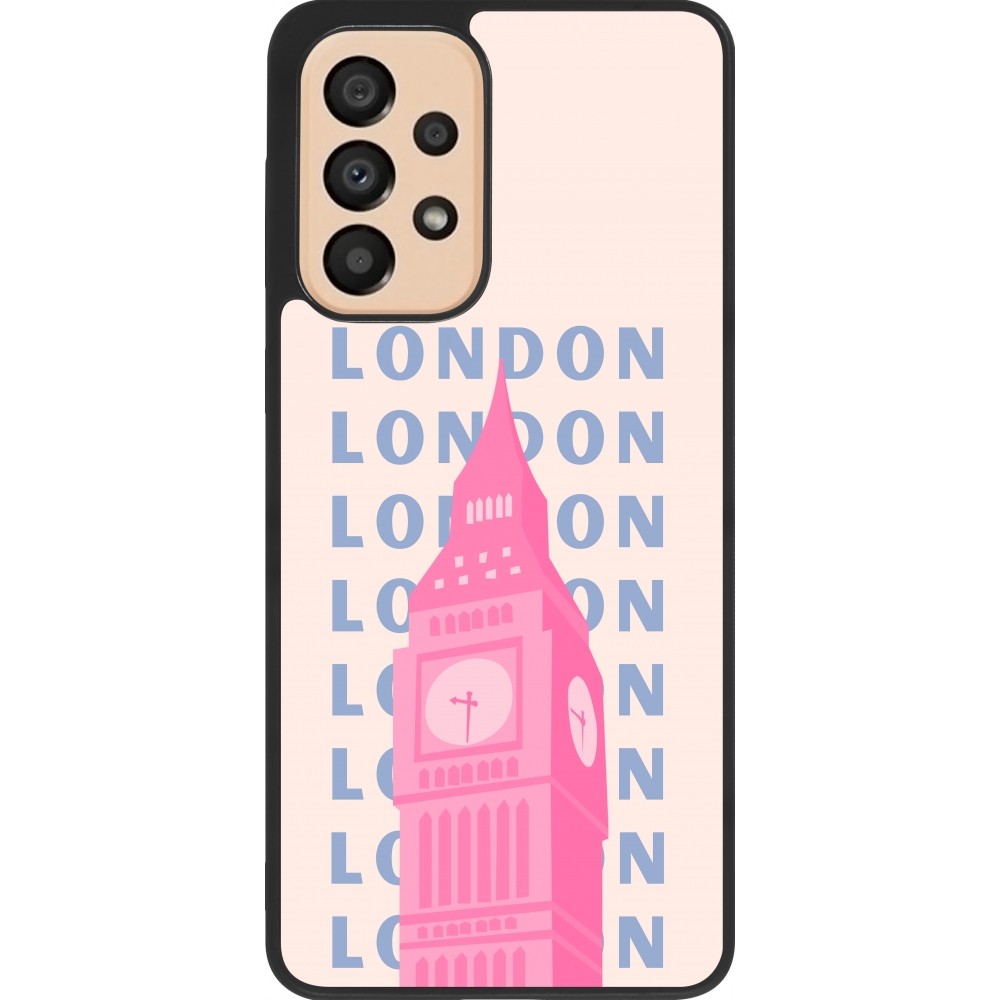 Coque Samsung Galaxy A33 5G - Silicone rigide noir London Pink Print