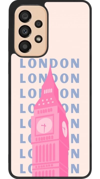 Coque Samsung Galaxy A33 5G - Silicone rigide noir London Pink Print