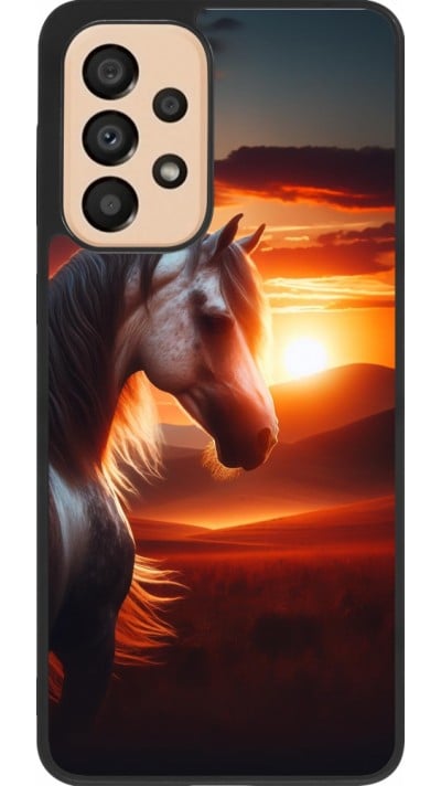 Coque Samsung Galaxy A33 5G - Silicone rigide noir Majestic Sunset Horse