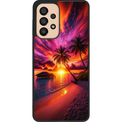 Coque Samsung Galaxy A33 5G - Silicone rigide noir Maldives Dusk Bliss