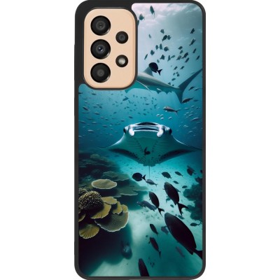 Coque Samsung Galaxy A33 5G - Silicone rigide noir Manta Lagon Nettoyage