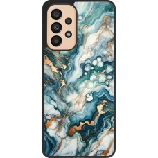 Coque Samsung Galaxy A33 5G - Silicone rigide noir Marbre Vert Bleu Doré