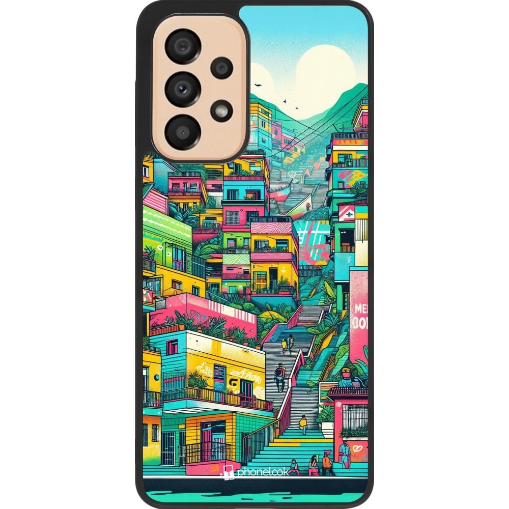 Coque Samsung Galaxy A33 5G - Silicone rigide noir Medellin Comuna 13 Art