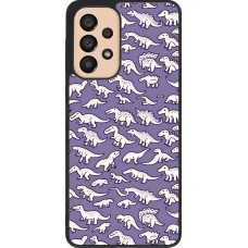 Coque Samsung Galaxy A33 5G - Silicone rigide noir Mini dino pattern violet