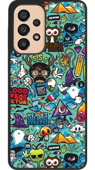 Coque Samsung Galaxy A33 5G - Silicone rigide noir Mixed Cartoons Turquoise