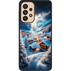 Coque Samsung Galaxy A33 5G - Silicone rigide noir Mont Neige Lumière