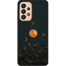 Coque Samsung Galaxy A33 5G - Silicone rigide noir Moon Flowers