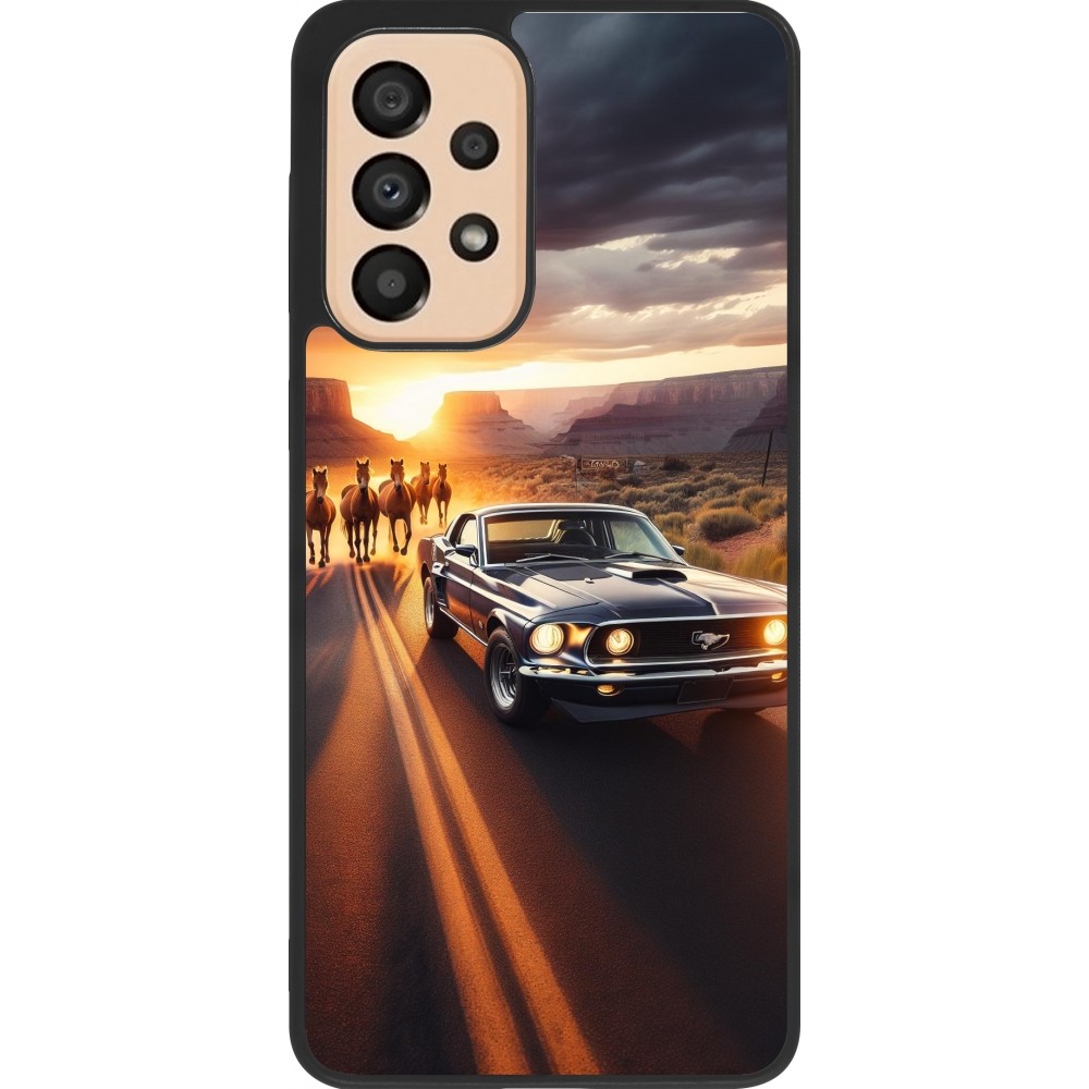 Coque Samsung Galaxy A33 5G - Silicone rigide noir Mustang 69 Grand Canyon