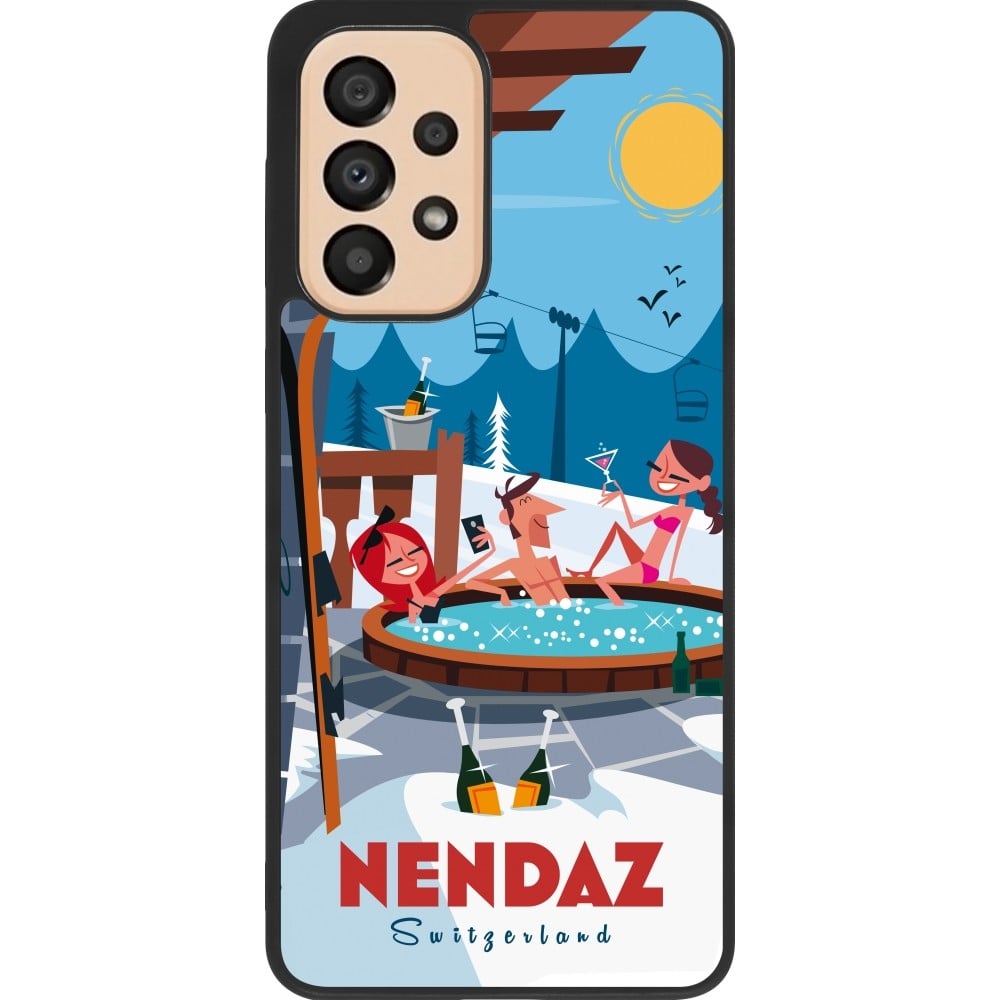 Coque Samsung Galaxy A33 5G - Silicone rigide noir Nendaz Mountain Jacuzzi