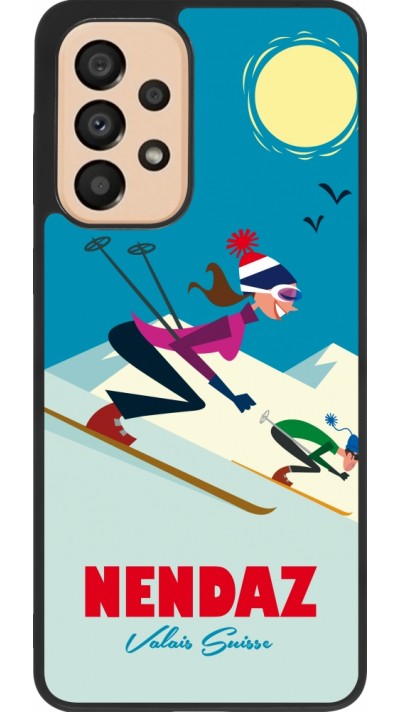 Coque Samsung Galaxy A33 5G - Silicone rigide noir Nendaz Ski Downhill