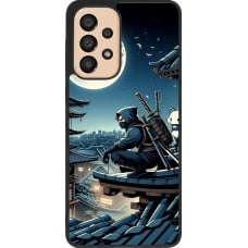 Coque Samsung Galaxy A33 5G - Silicone rigide noir Ninja sous la lune