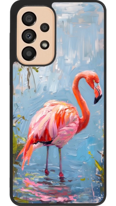 Coque Samsung Galaxy A33 5G - Silicone rigide noir Paint Flamingo