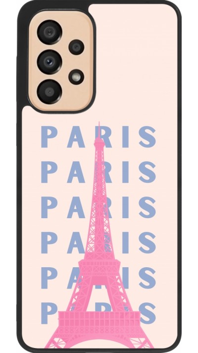 Coque Samsung Galaxy A33 5G - Silicone rigide noir Paris Pink Print