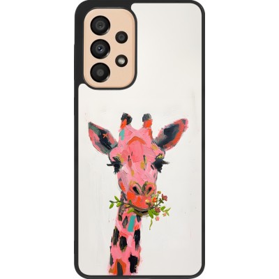 Coque Samsung Galaxy A33 5G - Silicone rigide noir Pink Girafe Paint