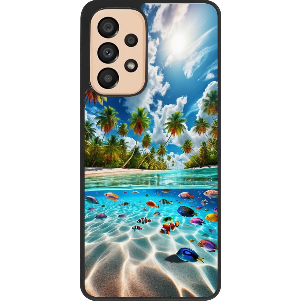 Coque Samsung Galaxy A33 5G - Silicone rigide noir Plage Paradis