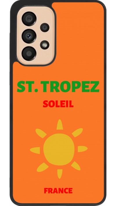 Coque Samsung Galaxy A33 5G - Silicone rigide noir Pop Summer Destination St-Tropez