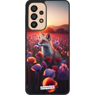 Coque Samsung Galaxy A33 5G - Silicone rigide noir Renard pourpre au crépuscule