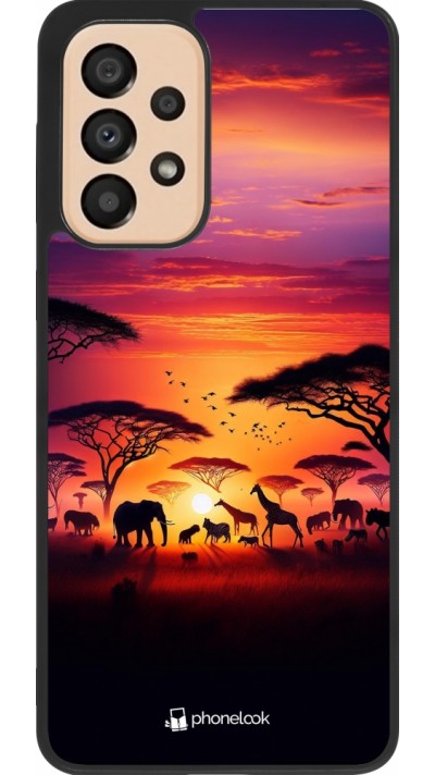 Coque Samsung Galaxy A33 5G - Silicone rigide noir Safari sunset wildlife