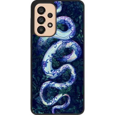 Coque Samsung Galaxy A33 5G - Silicone rigide noir Serpent Blue Anaconda