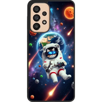 Coque Samsung Galaxy A33 5G - Silicone rigide noir VR SpaceCat Odyssey