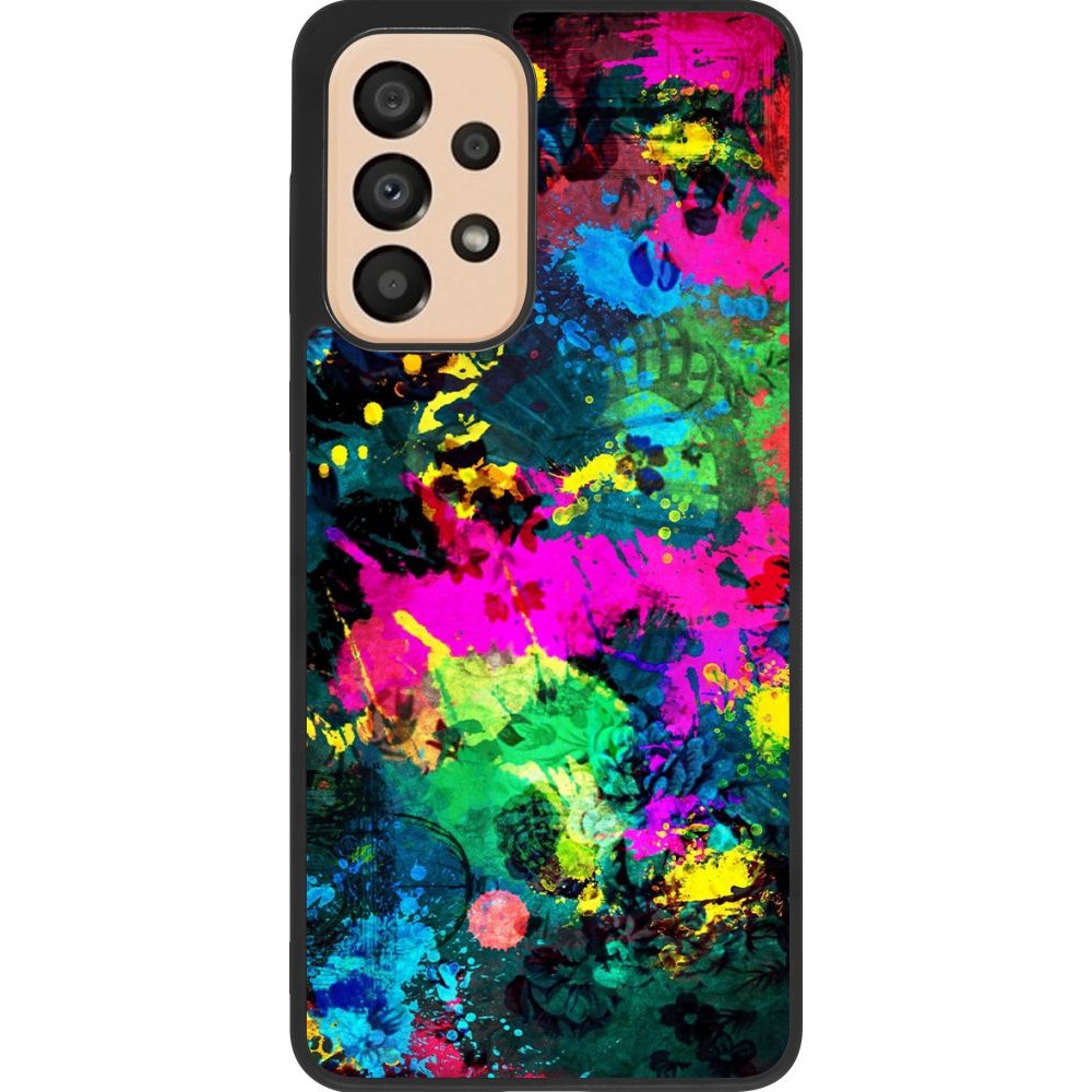 Coque Samsung Galaxy A33 5G - Silicone rigide noir Splash paint