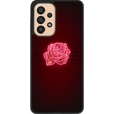 Coque Samsung Galaxy A33 5G - Silicone rigide noir Spring 23 neon rose