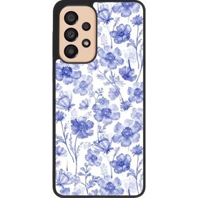 Coque Samsung Galaxy A33 5G - Silicone rigide noir Spring 23 watercolor blue flowers