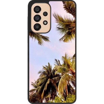 Coque Samsung Galaxy A33 5G - Silicone rigide noir Summer 2023 palm tree vibe