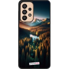 Coque Samsung Galaxy A33 5G - Silicone rigide noir Sunset Forest Lake