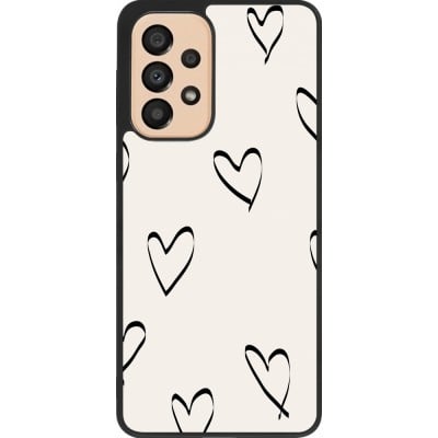 Coque Samsung Galaxy A33 5G - Silicone rigide noir Valentine 2023 minimalist hearts