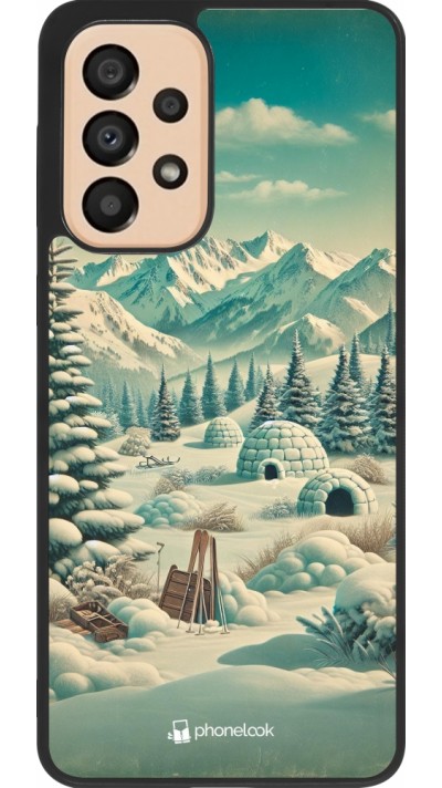 Coque Samsung Galaxy A33 5G - Silicone rigide noir Vintage Snowy Mountain Igloo