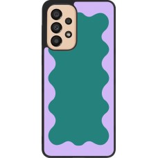 Coque Samsung Galaxy A33 5G - Silicone rigide noir Wavy Rectangle Green Purple