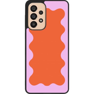 Coque Samsung Galaxy A33 5G - Silicone rigide noir Wavy Rectangle Orange Pink