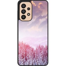 Coque Samsung Galaxy A33 5G - Silicone rigide noir Winter 22 Pink Forest