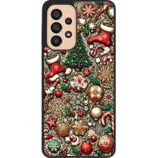 Coque Samsung Galaxy A33 5G - Silicone rigide noir Noël 2023 micro pattern