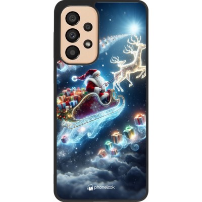 Coque Samsung Galaxy A33 5G - Silicone rigide noir Noël 2023 Père Noël enchanté