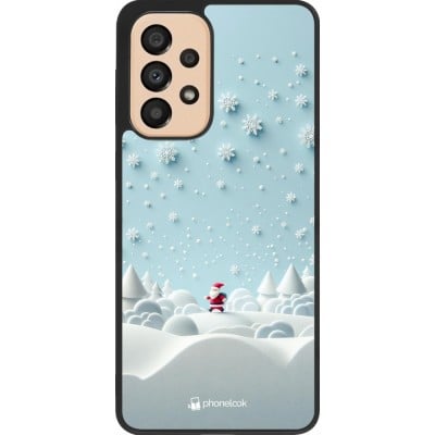 Coque Samsung Galaxy A33 5G - Silicone rigide noir Noël 2023 Petit Père Flocon