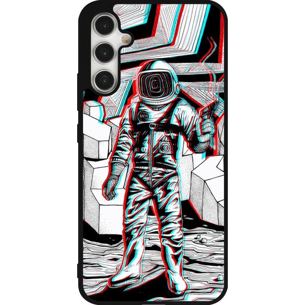 Coque Samsung Galaxy A34 5G - Silicone rigide noir Anaglyph Astronaut