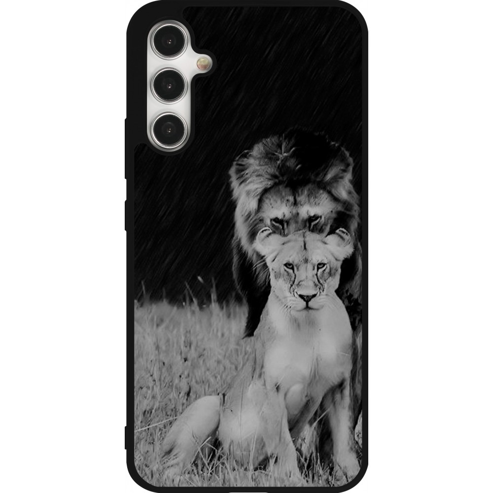 Coque Samsung Galaxy A34 5G - Silicone rigide noir Angry lions