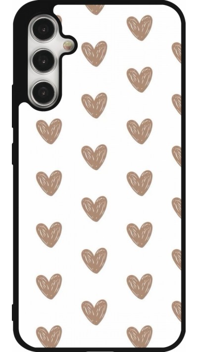 Coque Samsung Galaxy A34 5G - Silicone rigide noir Autumn 2024 brown hearts